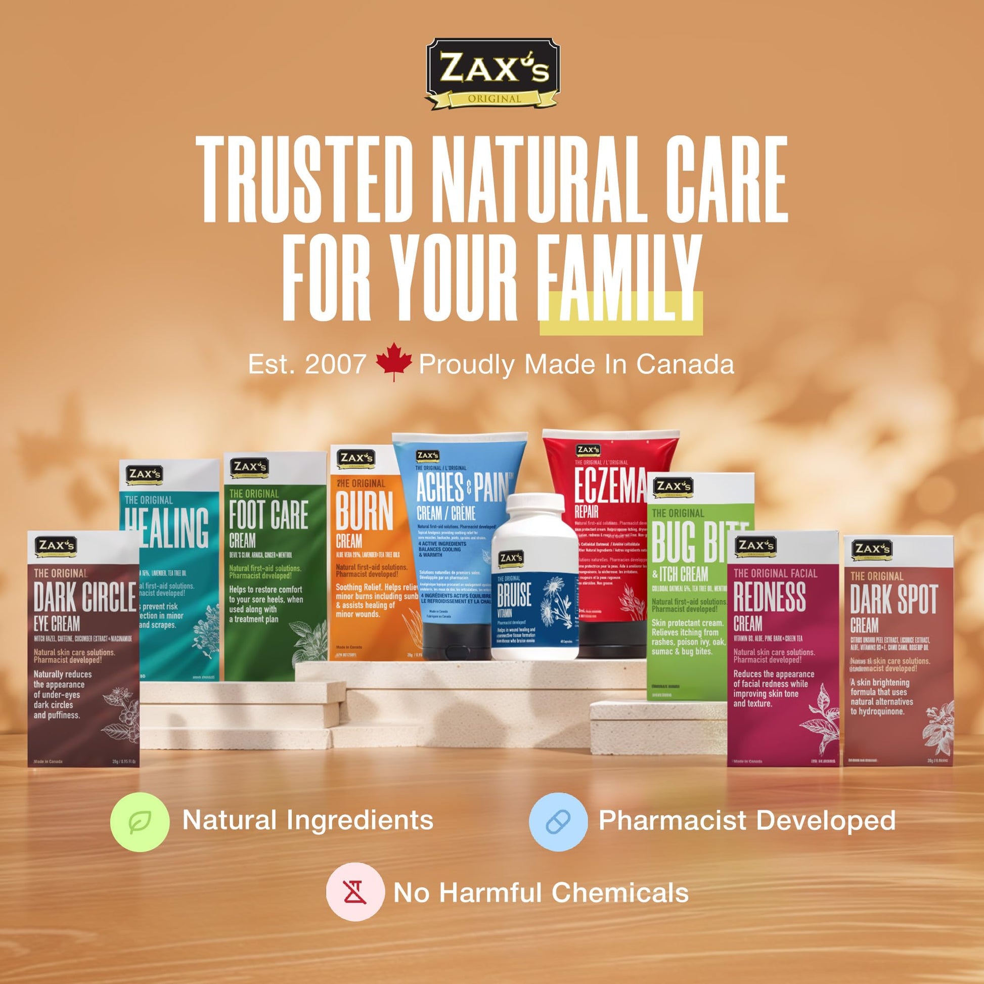 Cápsulas ZAX'S para moretones vista cercana