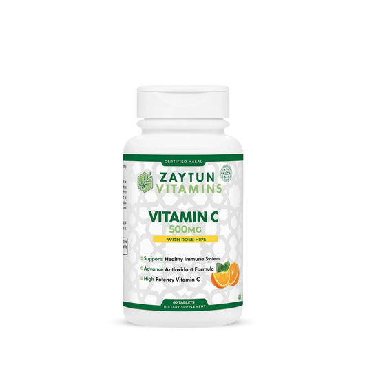 Tabletas de vitamina C halal Zaytun con escaramujo y bioflavonoides