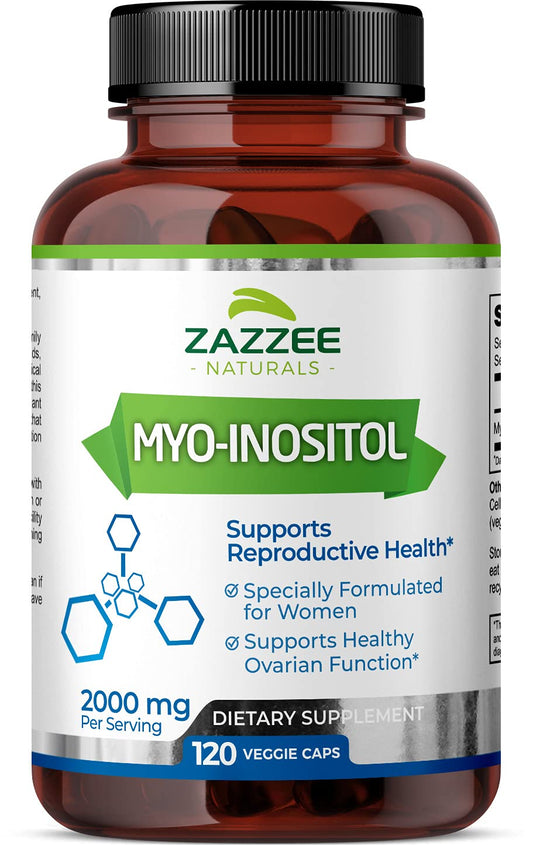 Zazzee cápsulas mio-inositol 2000 mg 120 veganas