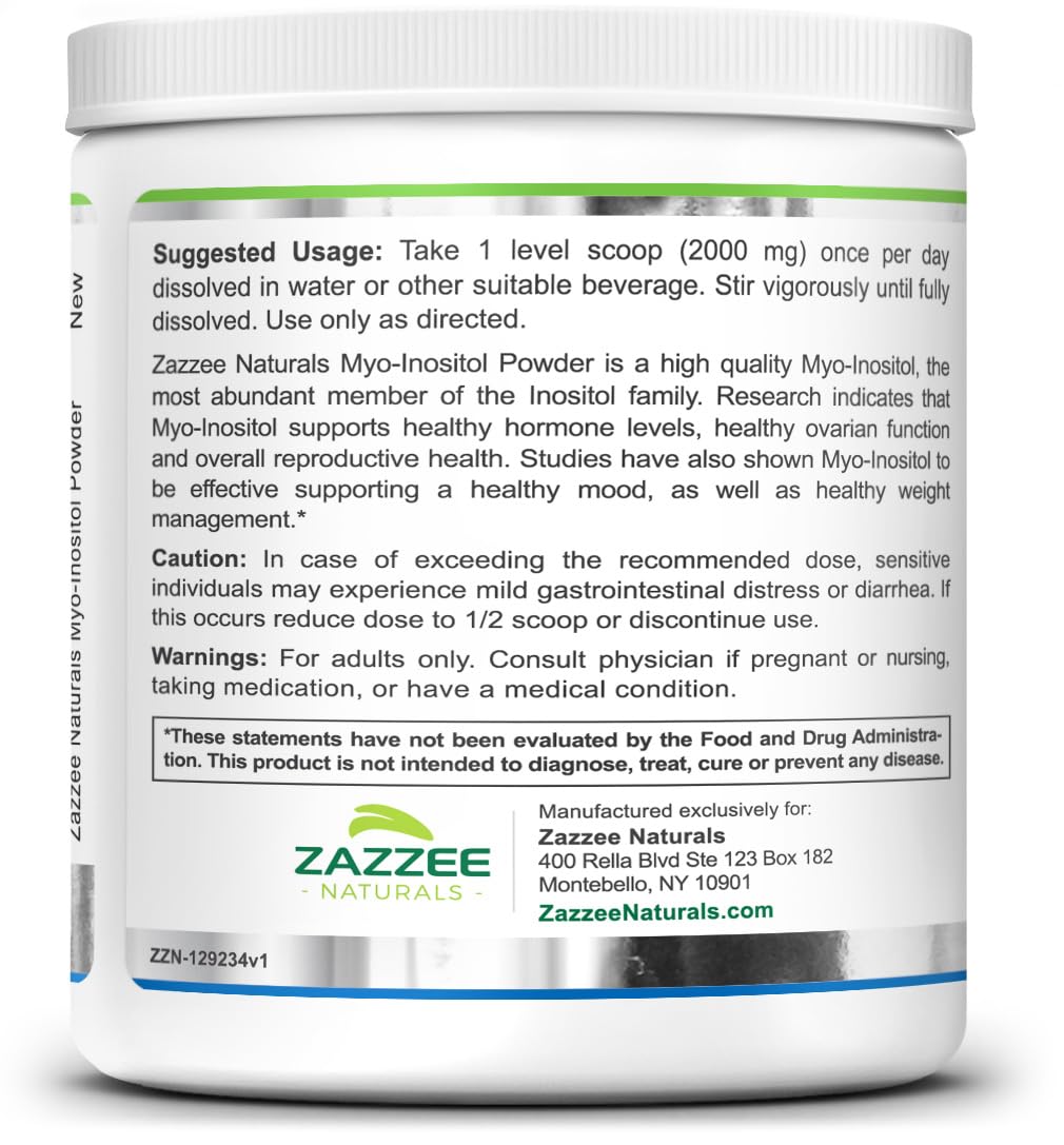 Zazzee suplemento polvo mio-inositol 12.91 onzas