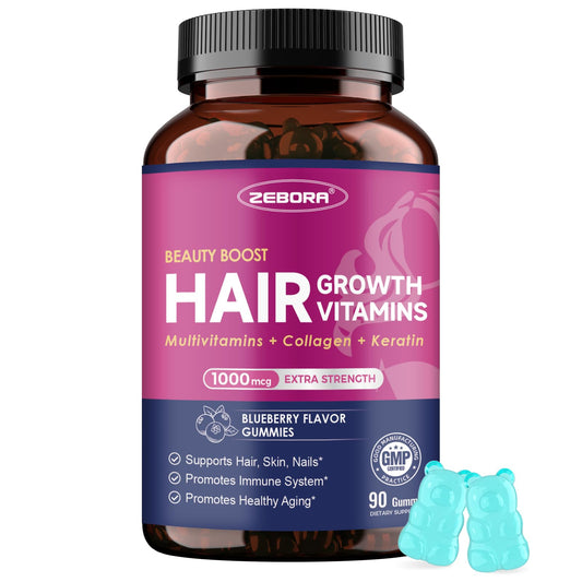 ZEBORA gomitas biotina cabello piel uñas sabor arándano