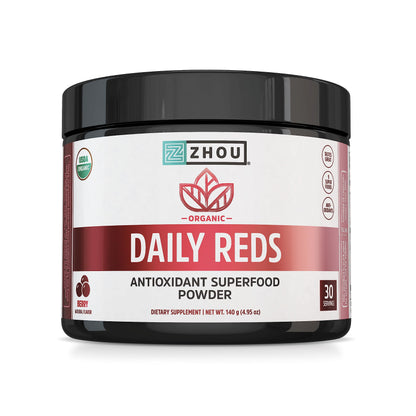Zhou Nutrition polvo rojo orgánico antioxidantes caja frontal