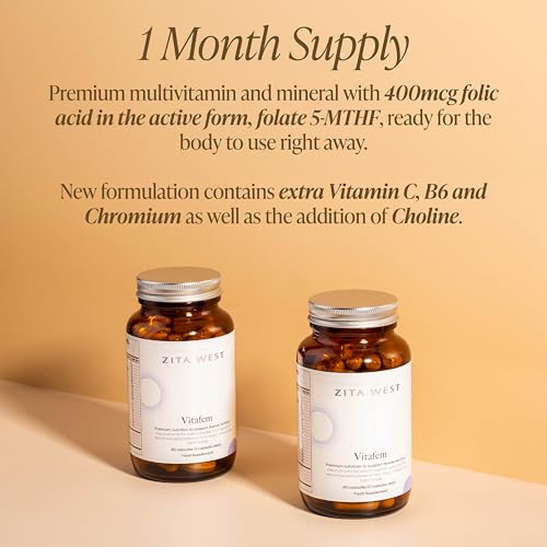 Zita West Vitafem prenatal vitamins for fertility support.