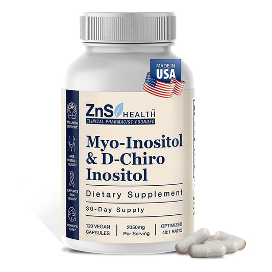 ZnS suplemento Mio-Inositol y D-Chiro Inositol cápsulas veganas
