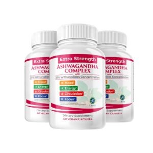 1 Body Ashwagandha complejo suplemento cápsulas veganas