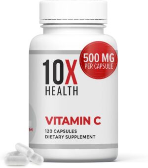 10X Health suplemento Vitamina C 120 cápsulas paquete frontal