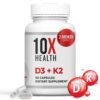 10X Health vitamina d3 k2 suplemento 60 cápsulas
