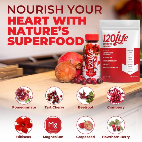120Life suplemento natural apoyo corazón presión arterial