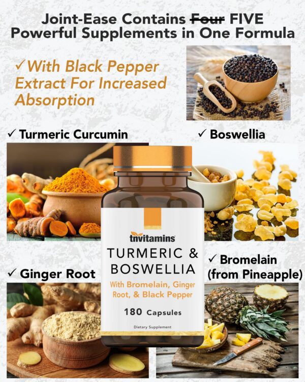 Version 1.0.0 180 cápsulas tnvitamins cúrcuma con jengibre y bromelina para dolor articular