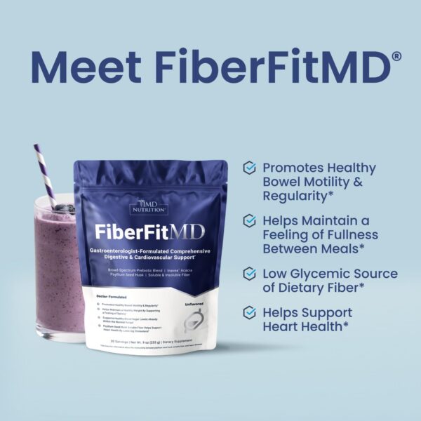 1MD FiberFitMD envase polvo suplemento fibras saludables