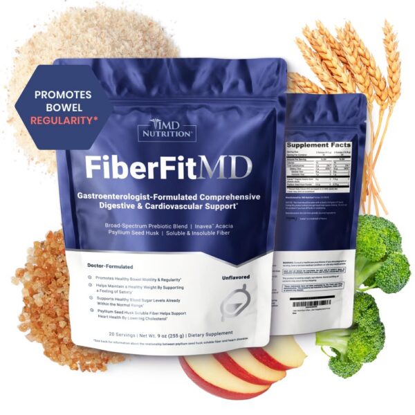 1MD FiberFitMD polvo suplemento para digestión y corazón