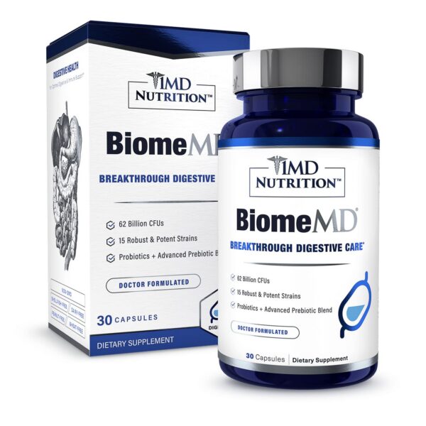 Version 1.0.0 1MD Nutrition BiomeMD probióticos botella 30 cápsulas