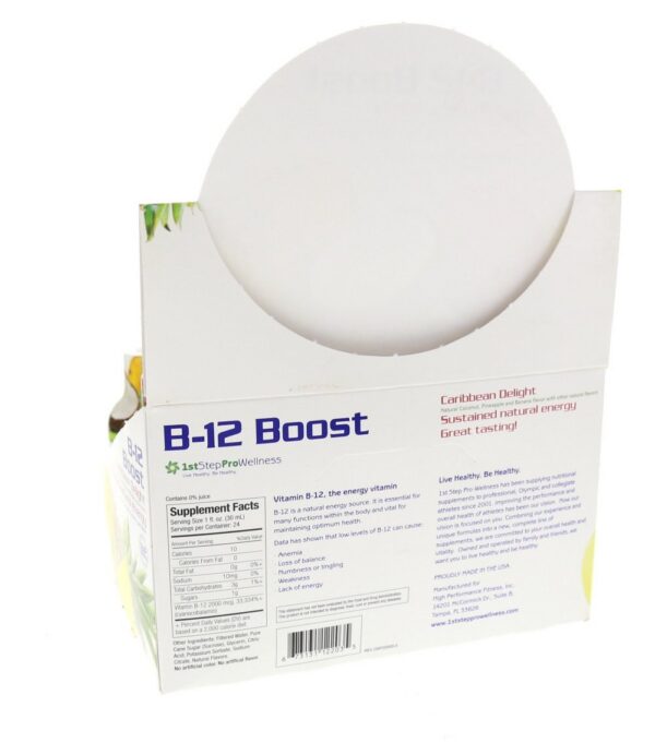 Version 1.0.0 Detalle etiqueta botella 1st Step B-12 Boost