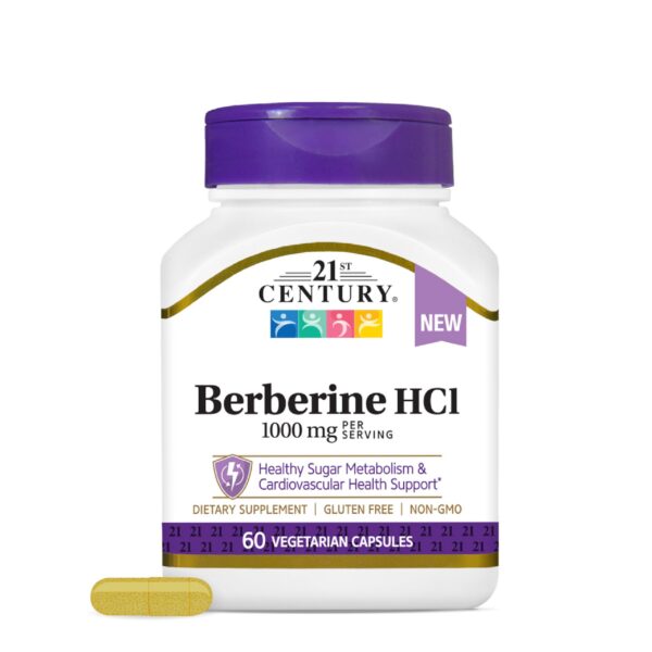 Version 1.0.0 21st Century Berberine HCl bottle with capsules