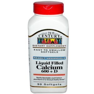 Frasco de 21st Century Calcium +D Gelcaps