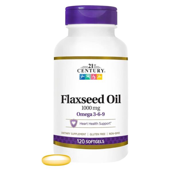 Frontal de la botella 21st Century Flaxseed Oil Softgels
