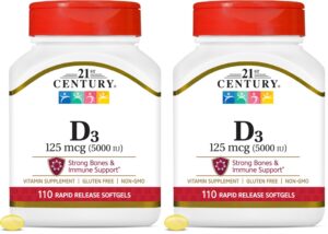 Version 1.0.0 Frente del frasco 21st Century Healthcare Vitamina D3