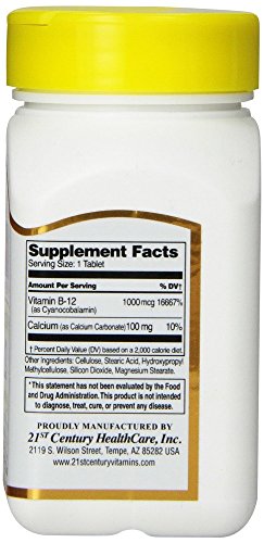 21st Century Pack 6 frascos vitaminas B12 liberación prolongada