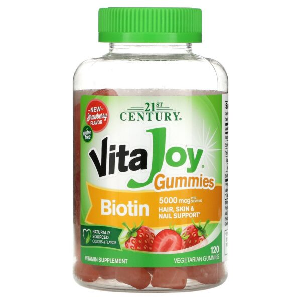 21st Century Vitajoy gomitas de biotina sabor fresa