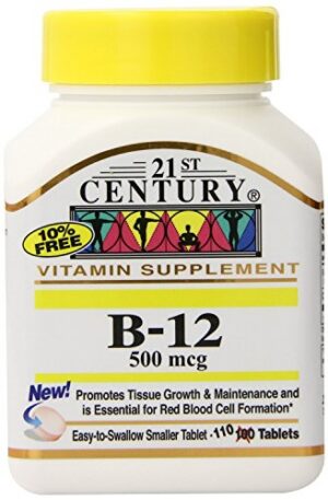 21st Century vitamina b-12 500 mcg suplemento 110 unidades paquete 5