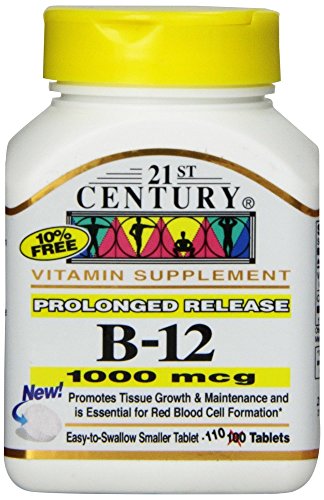 21st Century Vitamina B12 1000 mcg frasco tabletas liberación prolongada