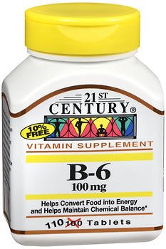 Paquete 21st Century vitamina B-6 100 mg 110 tabletas
