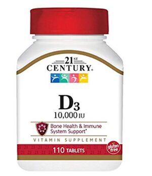 21st Century vitamina D3 10,000 UI softgels frasco 110 unidades