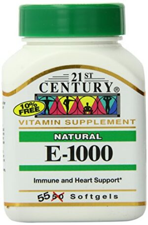 Envase 21st Century Vitamina E 1000 UI cápsulas blandas