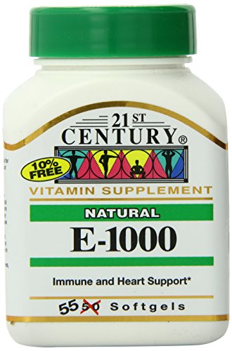 Envase 21st Century Vitamina E 1000 UI cápsulas blandas