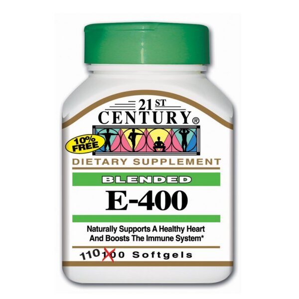 21st Century vitamina E 400 IU cápsulas blandas frasco 110 unidades