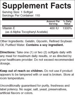 21st Century vitamina E cápsula blanda cercana