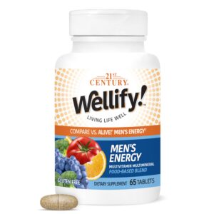Envase 21st Century Wellify multivitaminas energía masculina