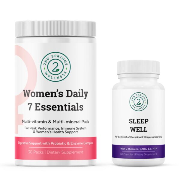Frente del bundle 2nd Springs Women’s Daily 7 Essentials y Sleep Well