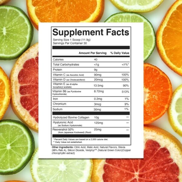Frasco de colágeno sobre fondo