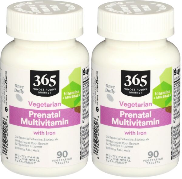 Frasco del suplemento prenatal 365