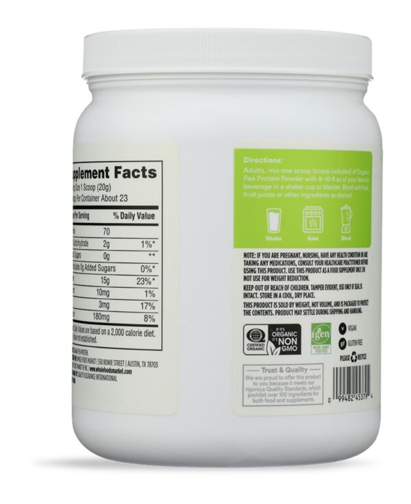 Etiqueta frontal de Proteína de Guisante 365