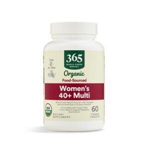 365 Whole Foods multivitaminico mujeres 40 plus frasco