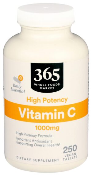 365 Whole Foods Vitamina C 1000mg 250 tabletas paquete
