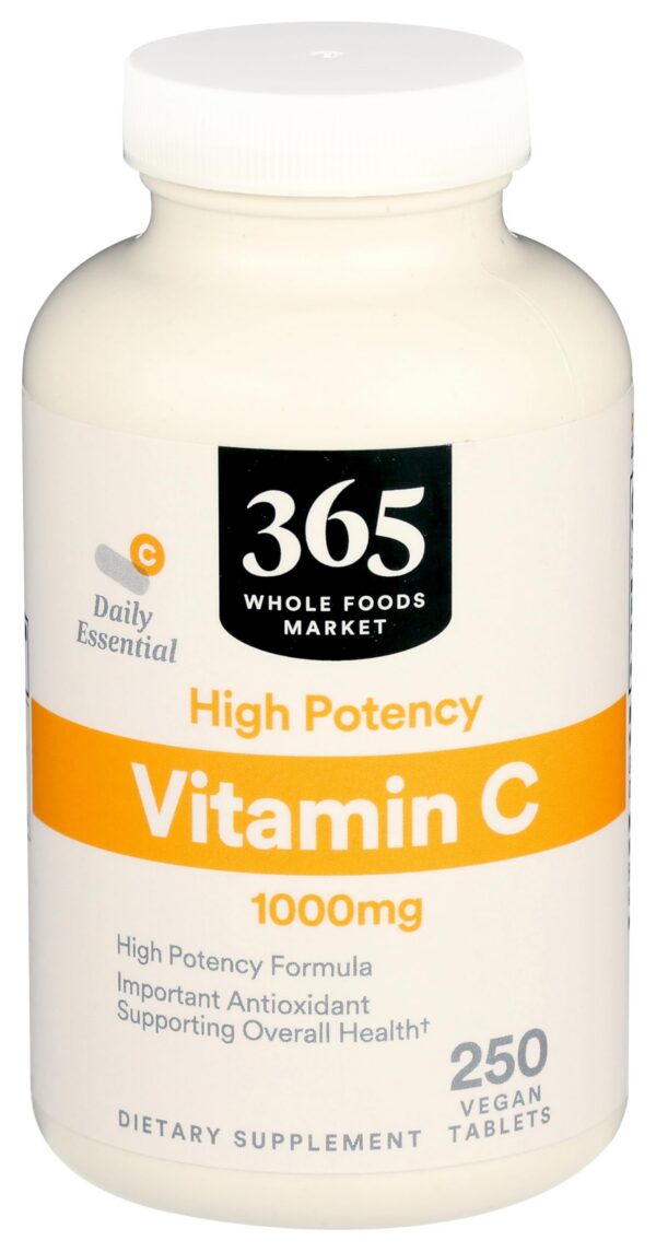 365 Whole Foods Vitamina C 1000mg 250 tabletas paquete