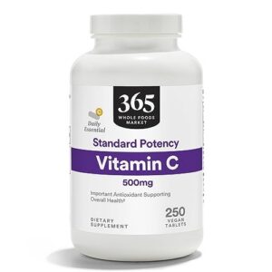 365 Whole Foods Vitamina C 500mg 250 tabletas paquete