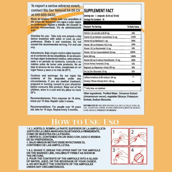 3en1 B Complex etiqueta ingredientes