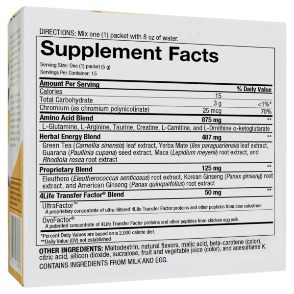 4Life Energy Go Stix ingredientes cafeína natural y ginseng