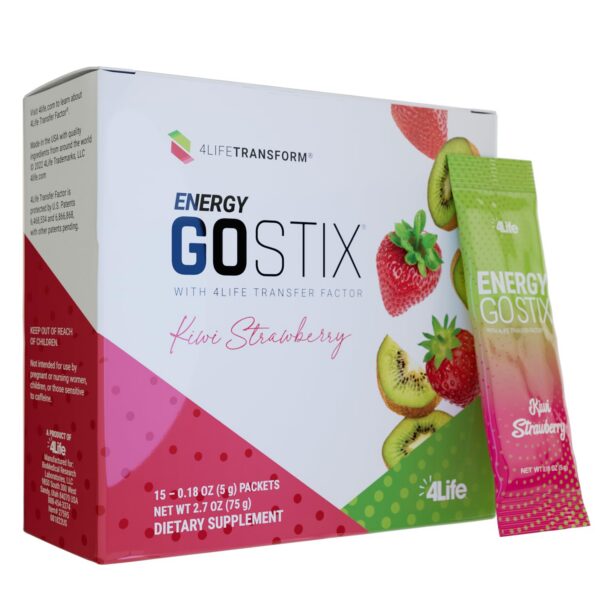 4Life Energy Go Stix mezcla bebida kiwi fresa 15 sobres caja