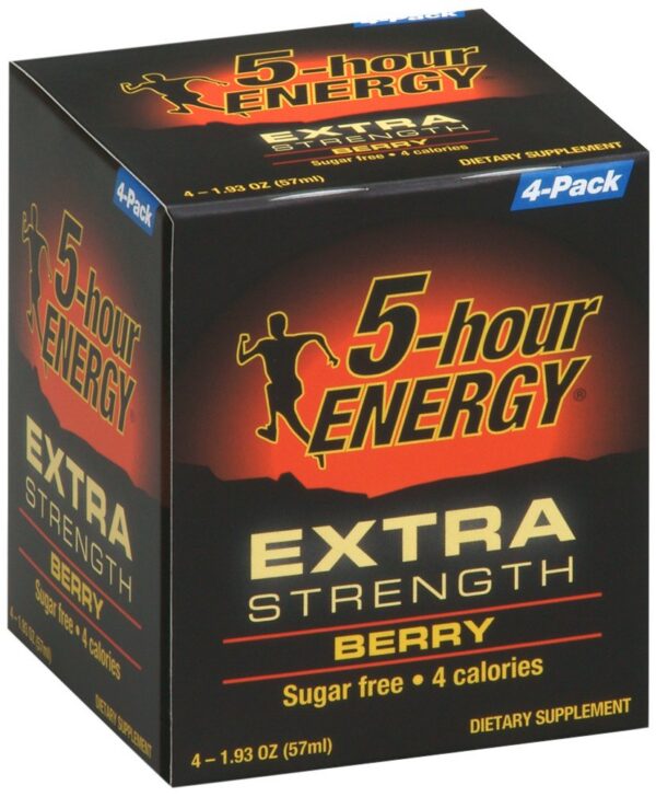 5-Hour Energy fuerza extra botella sabor baya suplemento energético