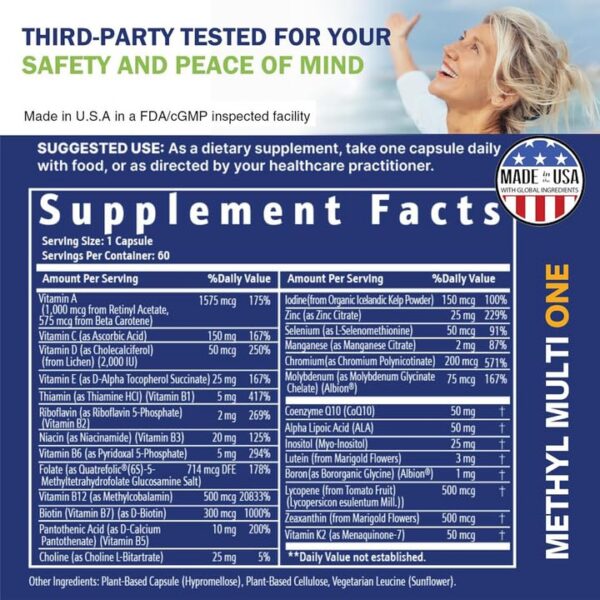 Detalle de 5-MTHF y CoQ10 en la etiqueta