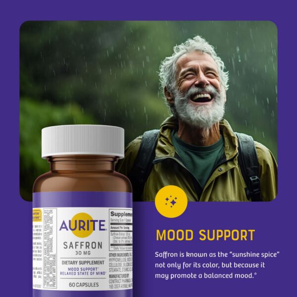60 cápsulas suplementarias de azafrán Aurite para 2 meses
