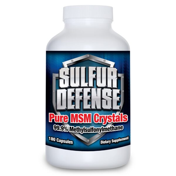 Frasco de Sulfur Defense Opti-MSM con cápsulas