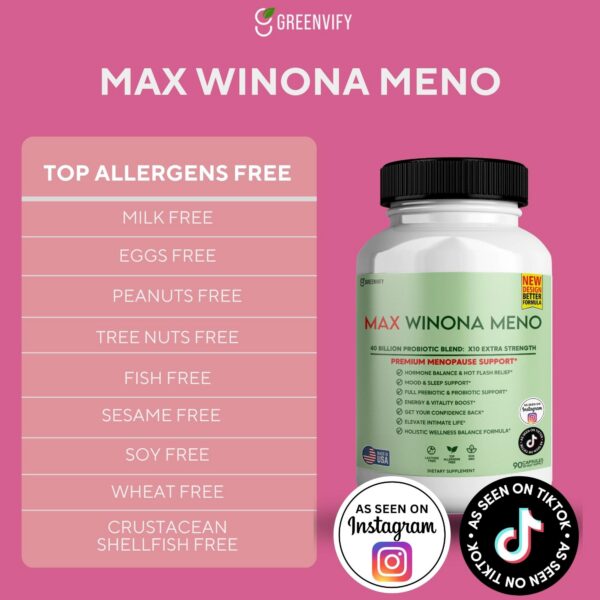 Version 1.0.0 90 cápsulas de Winona Max. Soporte hormonal y alivia sofocos.