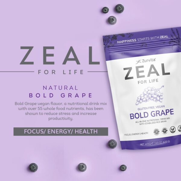 Cucharada de polvo Zurvita Zeal para mezcla nutritiva diaria