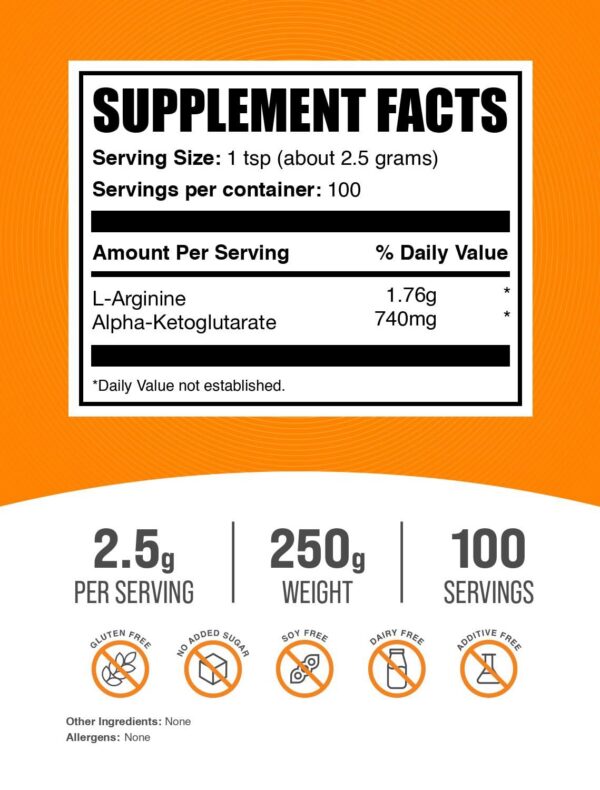Etiqueta de AAKG BulkSupplements